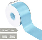Light Blue 2.5 Inch Continuous 25 Yards Satin Wired Ribbon - Image 2