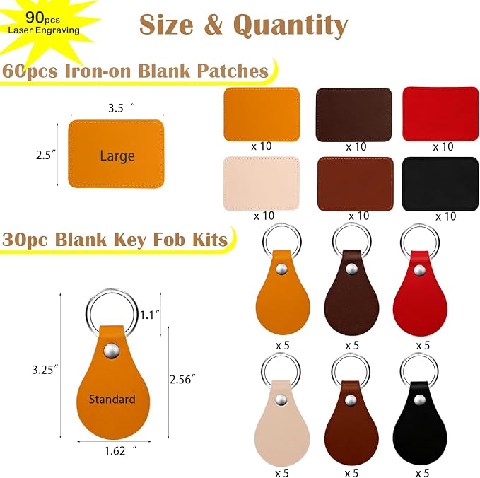 90 Pcs Lasable Engravable Blanks - Image 2