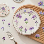 50 Pieces Purple Flower Themed Transparent Stickers - Image 5