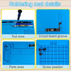 Kaisi Soldering Mat, 15.35" x 10.6" Inch Heat Resistant Silicone Work Mat - Image 5