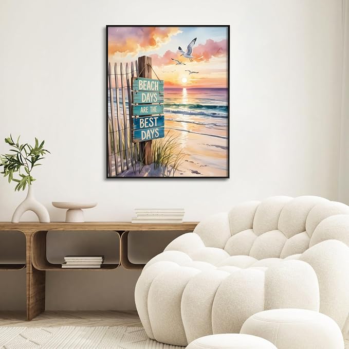 Paint by Numbers Kit for Adults, Beach DIY Acrylic Painting Kit, 16x20 Inch | - Image 6