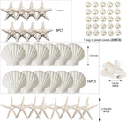 JQAQJU 32PCS Starfish and Scallop Shells - Image 3