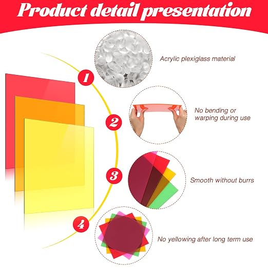 10 Pcs Cast Acrylic Sheet 12 x 12 Inch Translucent Acrylic Sheets - Image 3