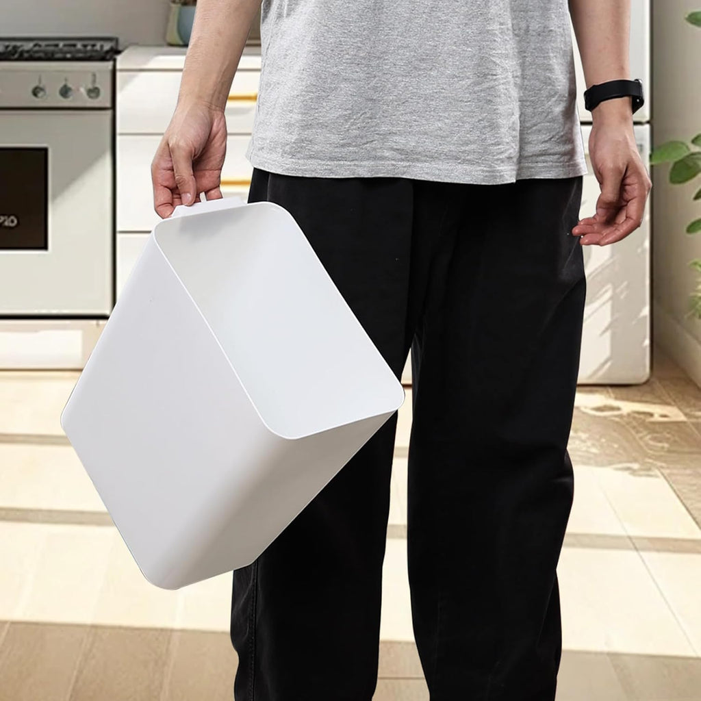 Zopnny 3-Pack 4.5 Gallon Plastic Small Trash Can Wastebasket, Slim Waste Basket for Bathroom, Bedroom, Home Office, Living Room, Kitchen (White)