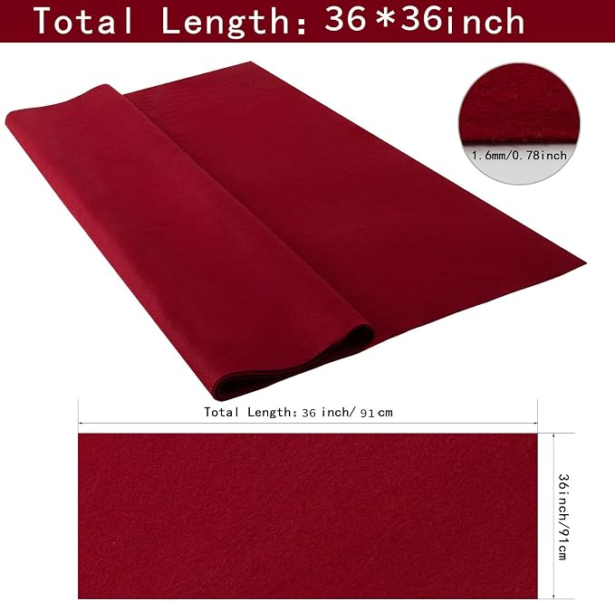 HaoFeijh Felt Fabric 36 * 36 Inch Wide 1.6mm, Fabric Sheets Soft Woven Acrylic - Image 2