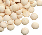 100pcs Half Wood Balls Unfinished Natural Half Ball Split Wood Balls by hesmartly