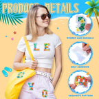 WILLBOND 52 Pcs Hawaii Luau Alphabet Patches 2.8 Inch Self Adhesive Letter - Image 4