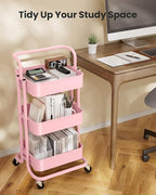 Pipishell 3 Tier Rolling Cart, Metal Utility Cart - Image 7