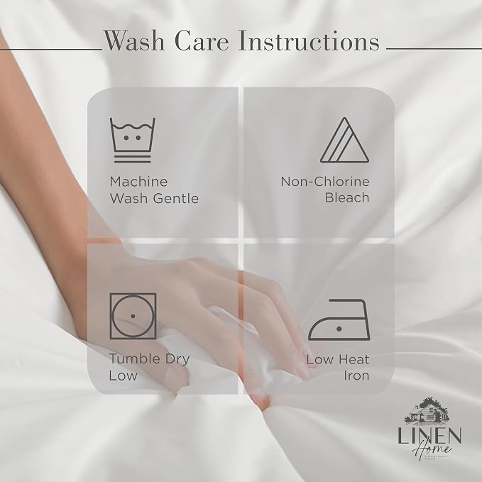 Linen Home 100% Cotton Percale Sheets King Size, Snow White, Deep Pocket - Image 5