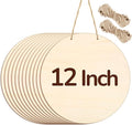 Philorn 12Pcs Wood Circles | Crafts 12 Inch Unfinished Wooden Door Hanger Sign by Philorn