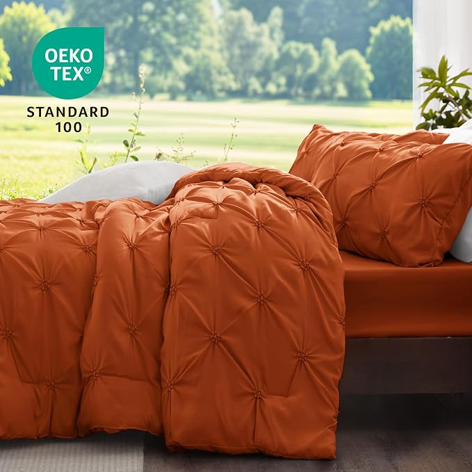 BEDELITE Burnt Orange Twin Comforter Set - Image 3