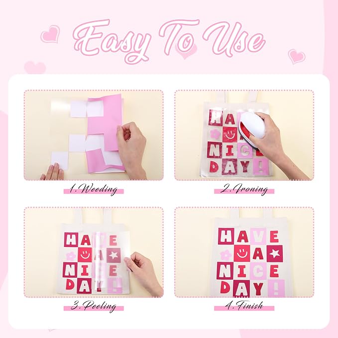 Tintnut Light Pink Heat Transfer Vinyl, easy cut & weed, stretch washable - Image 4