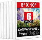 ESRICH 8x10 Canvas for Painting, 6 Pack Canvas Boards for Painting Primed Acid by ESRICH
