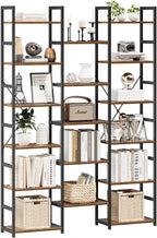 NUMENN Triple Column 6 Tier Bookshelf, Bookcase by NUMENN