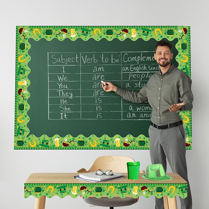 69 Feet St Patricks Day Bulletin Board Borders Lucky Shamrock Clover Rainbow - Image 7