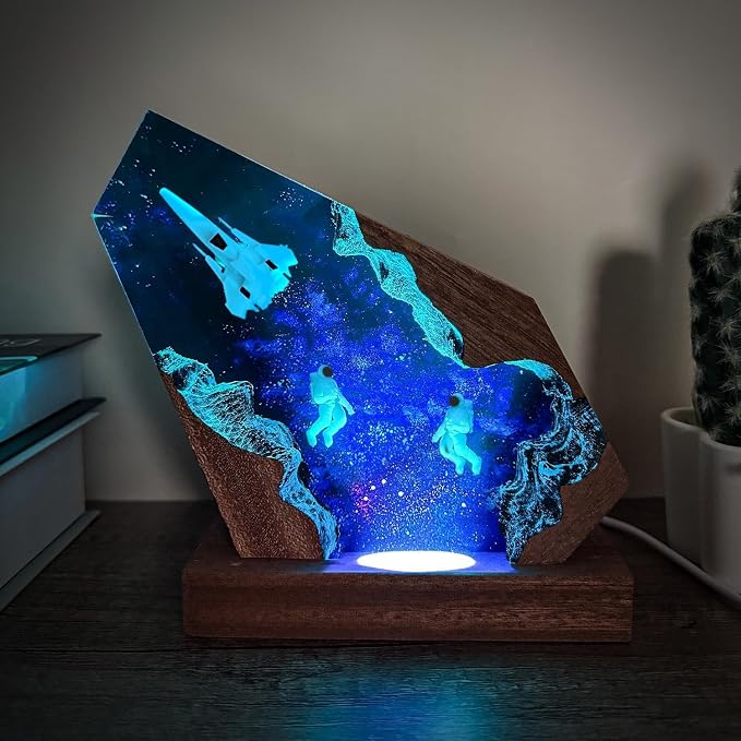 Space Resin Lamp, Handmade Galaxy Resin Night Light - Image 3