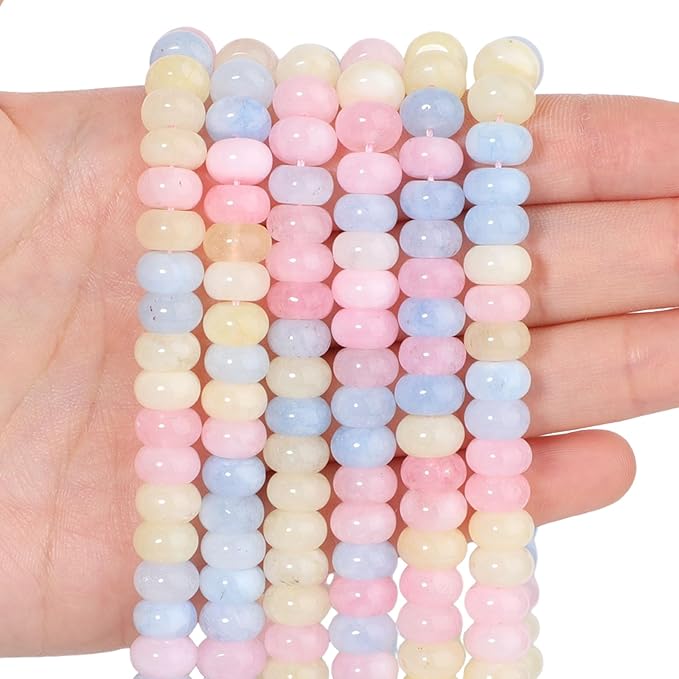 Songxi 5x8mm Natural Mixed Color Stone Rondelle Beads, Gemstone by SongXi