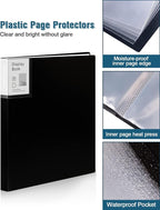 Folder with Plastic Sleeves 4 Pack 9"x12" Black Portfolio Folder - Image 3