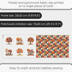 Autumn Patchwork Cottage Fabric Panel – Six 10×10 inch Designs + Bonus - Image 4