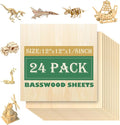 24 Pack 12"x12"Basswood Sheets 1/8", 3mm Basswood by QSJQllo
