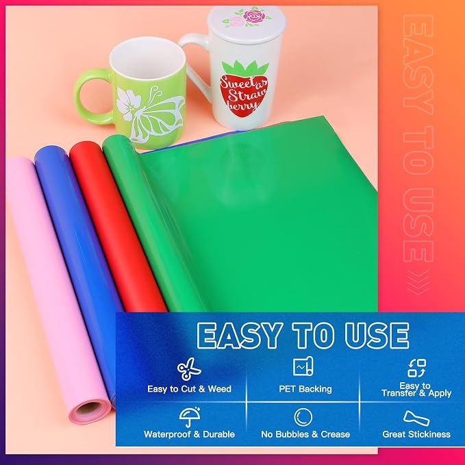 HTVRONT Blue Permanent Vinyl, Silhouette, Scrapbooking, Die Cutters - Image 3