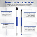 Kosiz 12 Pcs Blending Sponge Pen Double Headed Rub and Buff Washable Sketch - Image 3