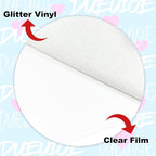 DUEUIOE-Rainbow White Glitter HTV Heat Transfer Vinyl Roll - Image 2