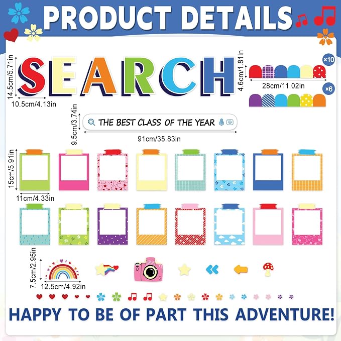 Photo Display Bulletin Board Kit Welcome Back to School Search Adventure - Image 2