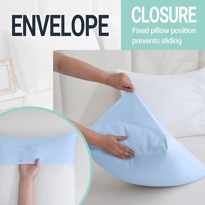 ZPECC Pillow Cases Queen Size Set of 4, 20x30 Envelope Closure Pillowcases - Image 5