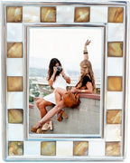 Mother of Pearl Brown Picture Frame, Baby Glass Photo Frame by GIFTME5