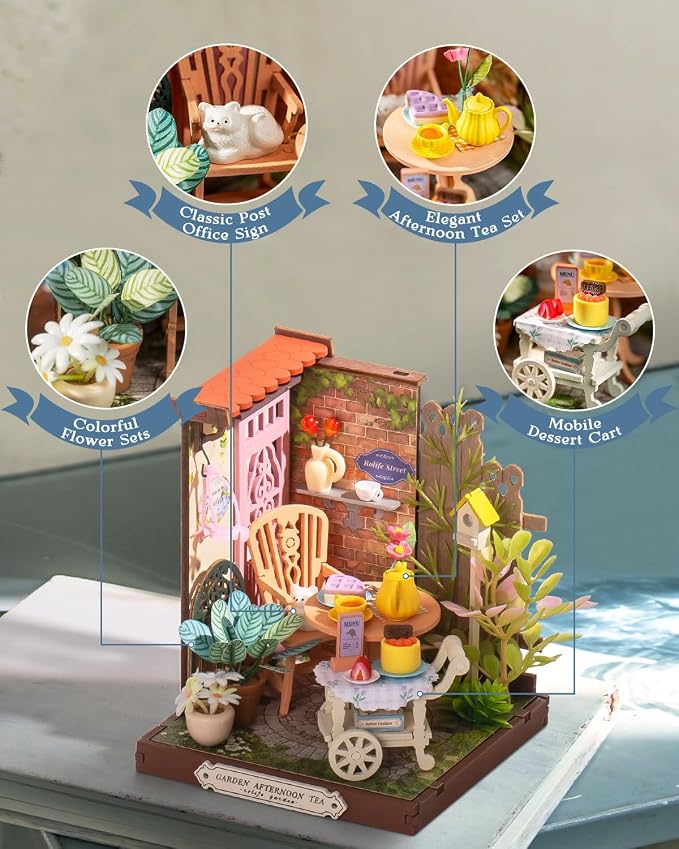 Rolife DIY Mini Building House Miniature Kit-Fancy Tea Yard, Miniature - Image 4