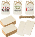 60 Pcs Wooden Tags 2.5 x 3.5 Inch Unfinished Wood Pieces Rectangle Square by MixTeach