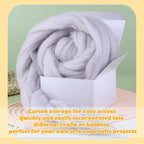 3.53oz Wool Roving, Fiber Roving Wool Top, Needle Felting Supplies, Pure Wools - Image 9