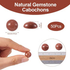 FASHEWELRY 50Pcs Natural Synthetic Goldstone Cabochons Flat Back Gemstone - Image 5