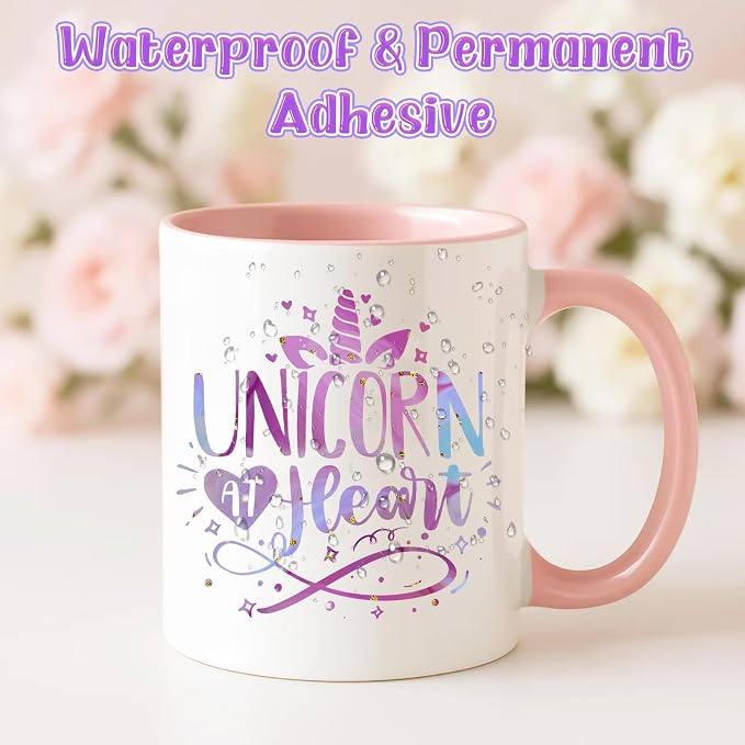 Holographic Permanent Adhesive Vinyl 10 Sheets 12'' x 10'' | Unicorn Patterns - Image 6