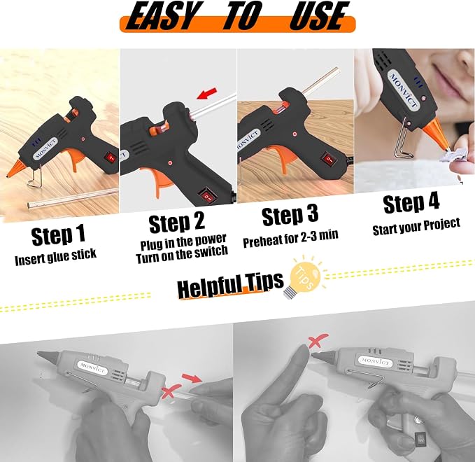 MONVICT 30W Mini Hot Glue Gun Kit, Fast Preheating Glue Gun，Storage Case | 20 - Image 5