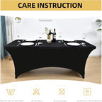 10-Pack 6ft Black Spandex Table Covers - Image 6