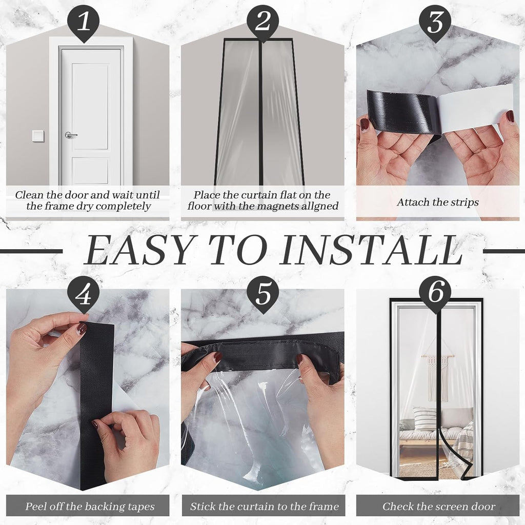 Amylove Zipper 60 x 102 Inch Dust Barrier Door Kit Construction Door Barrier 5 x 8.5 ft Reusable Plastic Curtain Cover Containment Standard Doorway Temporary Wall Screen Sheeting for Bathroom Hallway