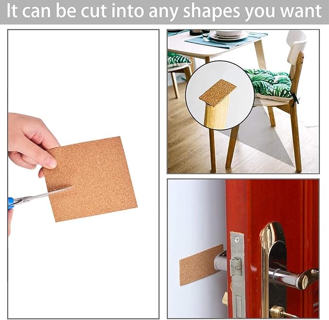 BENECREAT 6 Pcs 11.5 x 8.2" Self-Adhesive A4 Cork Sheets Rectangle Coaster Cork - Image 6