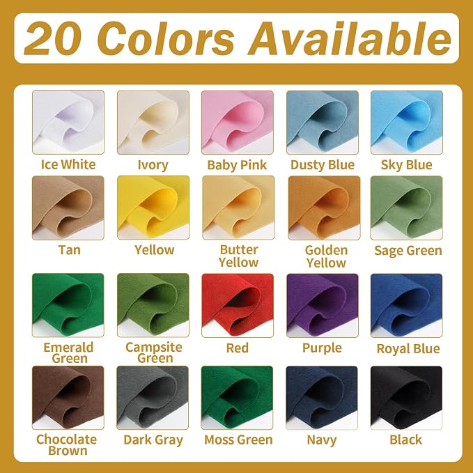 Butter Yellow Felt Fabric Sheet 36" X 36", 1.4mm Thick Large Soft Durable - Image 3