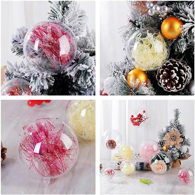 20 Clear Fillable Ornaments Balls- 100mm/3.94" Transparent Plastic Thickened - Image 2