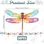 50Pcs Transparent Dragonfly Stickers - Image 2