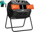VIVOSUN Outdoor Tumbling Composter Dual Rotating Batch Compost Bin, 43 Gallon Orange Door