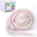 QMNNMA Wool Roving Bulk, 14.1oz Needle Felting Wool-Flecking Gray | Super Wool by Qmnnma