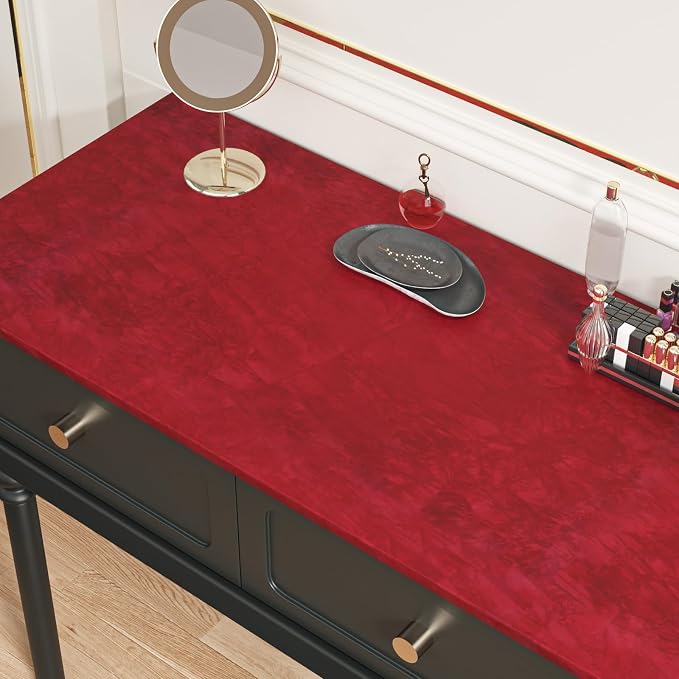 CHIHUT 12''x100'' Red Self Adhesive Velvet Flocking Liner - Image 4