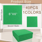 40 Pcs Stiff Felt Fabric Sheet for Crafts, 1mm Thick and 6”x6”Green Felt Fabric - Image 2