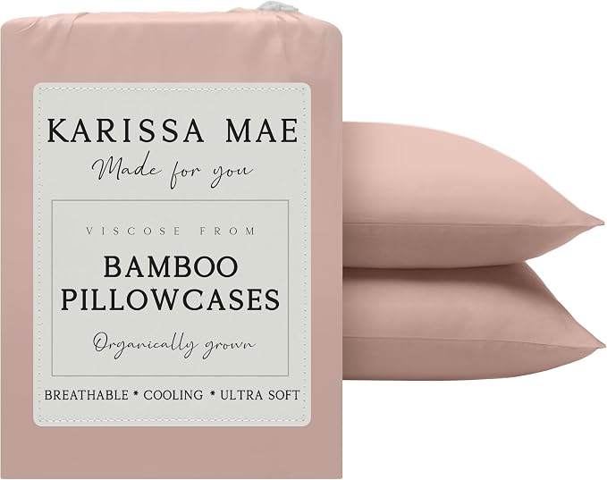 Karissa Mae Cooling Bamboo Viscose King Size Pillowcase Set | 100% FSC by KARISSAMAE