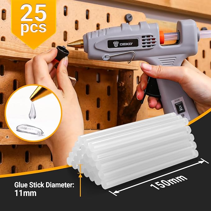 Hot Glue Gun Full Size: DEKOPRO 60/100Watt Dual Temp Hot Glue Gun Kit - Image 5