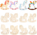 DIY 3D Unicorn Wood Crafts to Paint, Unfinished Unicorn Wooden Slices Cutout by BENIMUS