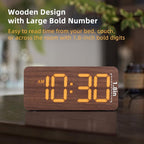 uscce Wooden Digital Alarm Clocks - Image 2